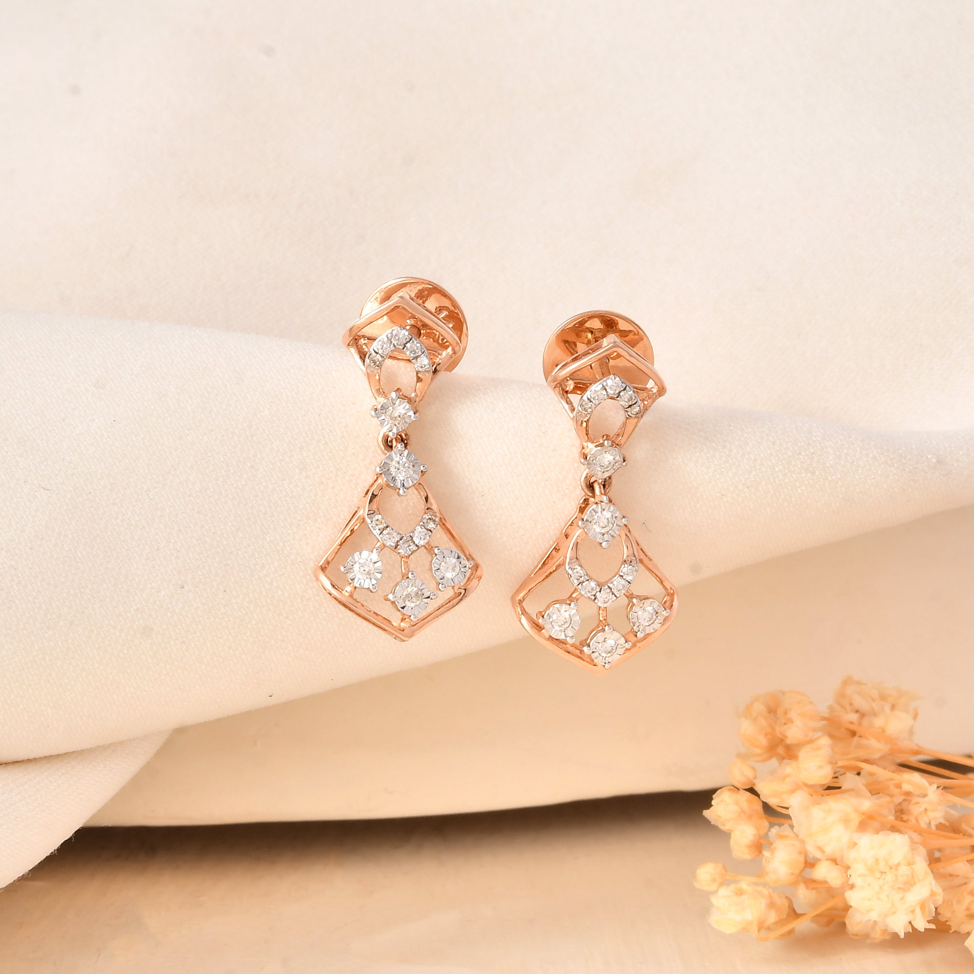 Round Miracle Setting Diamond Earrings